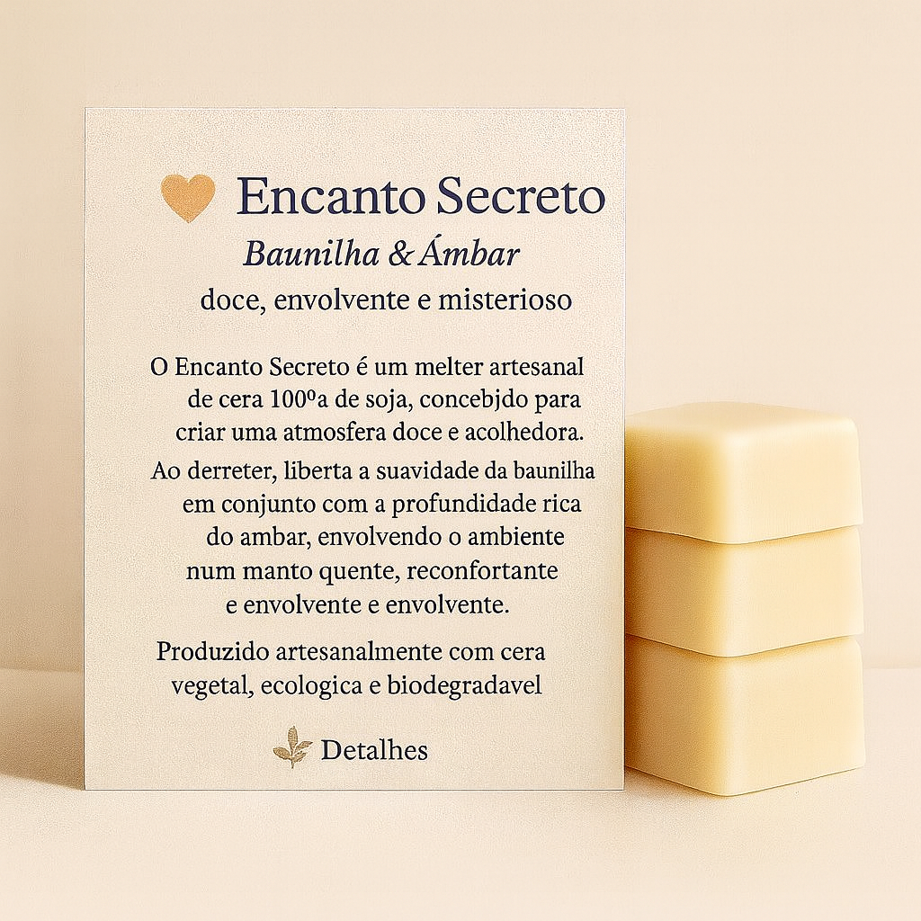 Melters -“Encanto Secreto” – Baunilha & Âmbar: doce, envolvente e misterioso.